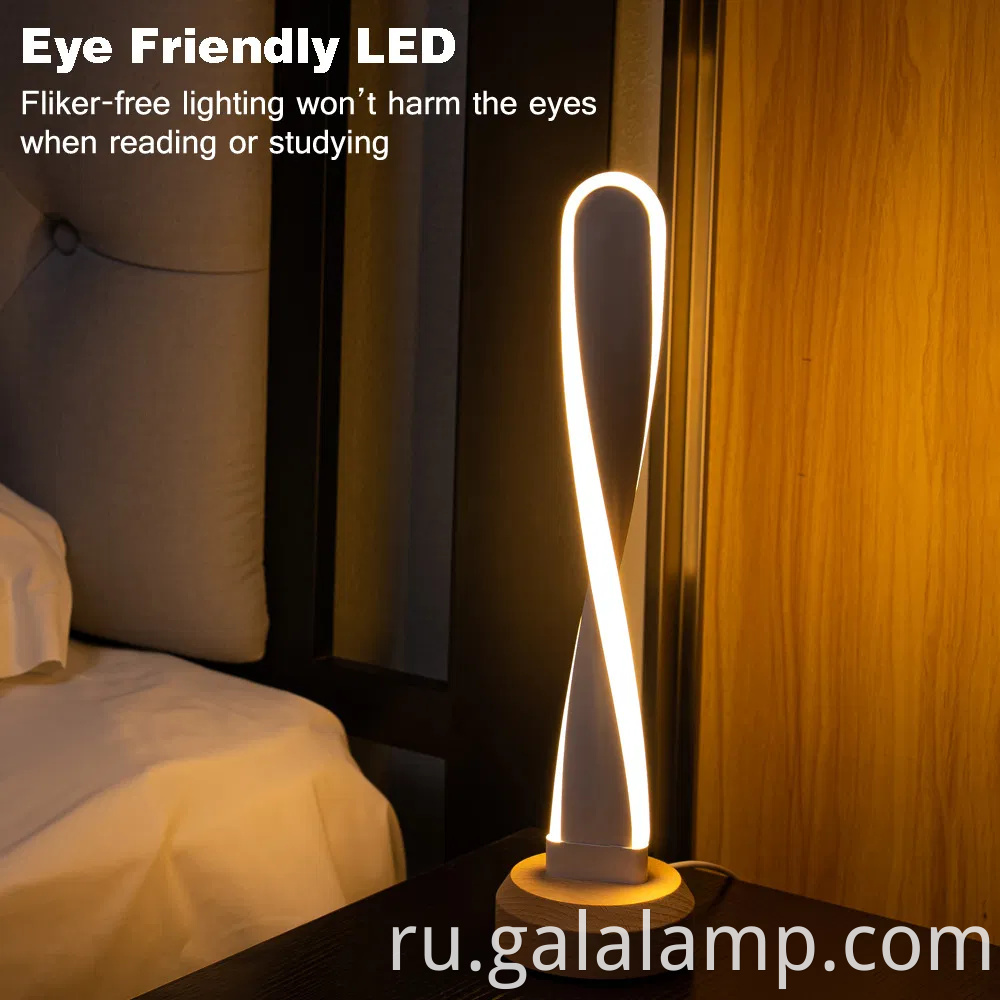 Интеллектуальная сплошная древесина, светодиодный ночной свет с уникальными функциями, USB -настольная лампа